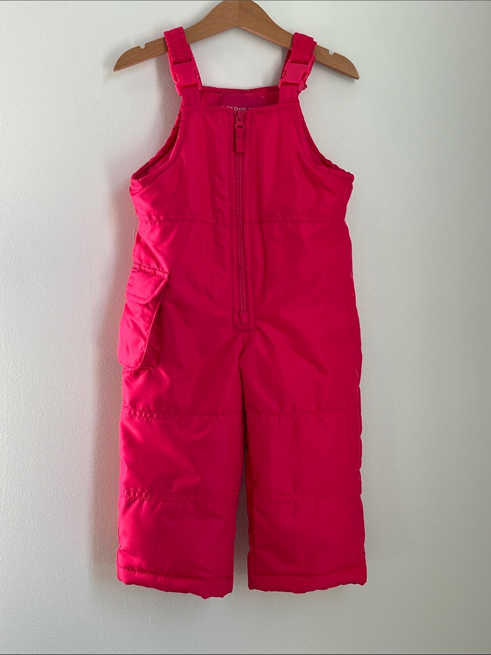 London Fog | Hot Pink Kids Insulated Snow Overalls #L218789 Size 2T